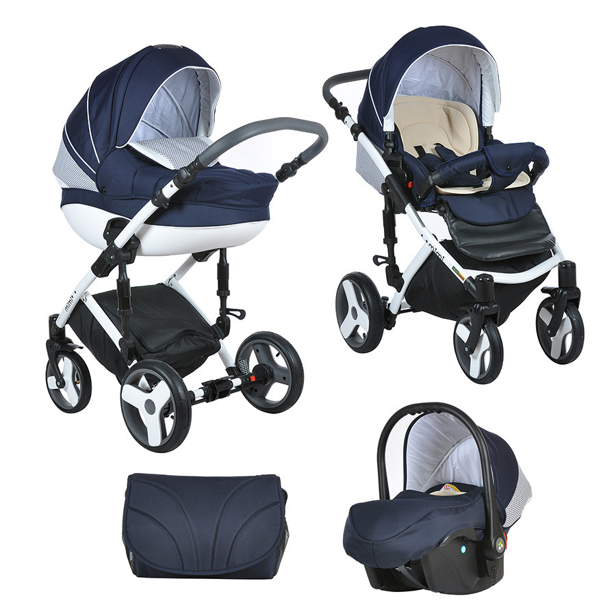 Коляска Tutis Zippy Mimi Plus Premium 3 в 1 темно-синий/белый/крап