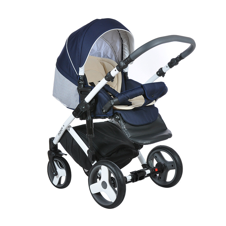 Коляска Tutis Zippy Mimi Plus Premium 3 в 1 темно-синий/белый/крап
