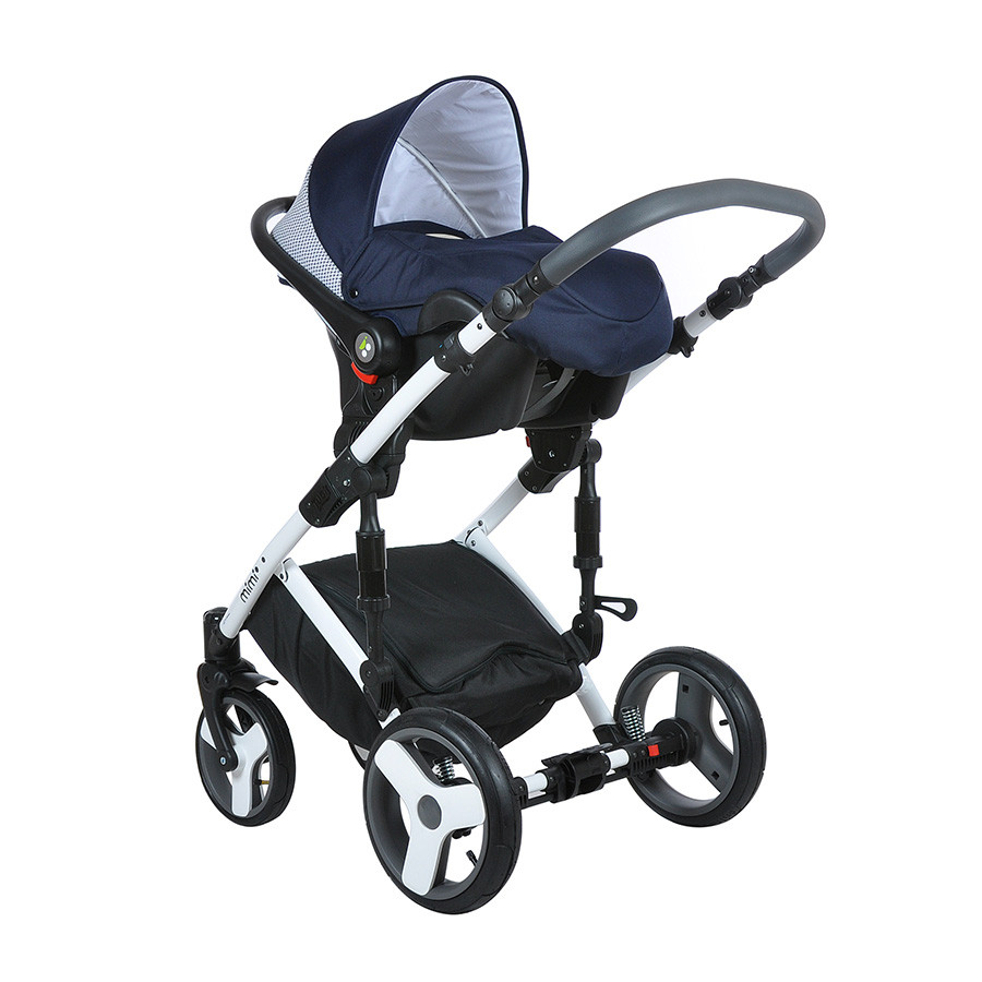 Коляска Tutis Zippy Mimi Plus Premium 3 в 1 темно-синий/белый/крап