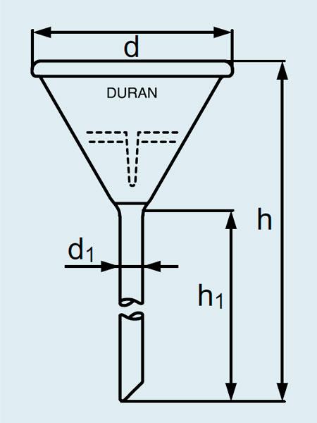 Воронка аналитическая DURAN Group диаметр 80 мм, длина 210 мм, стекло - фото 2 - id-p46131951