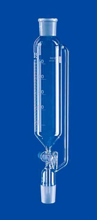 Воронка капельная цилиндрическая Lenz 100 мл, NS14/23, с градуировкой, стеклянный кран, с противодавлением, стекло - фото 1 - id-p46132114