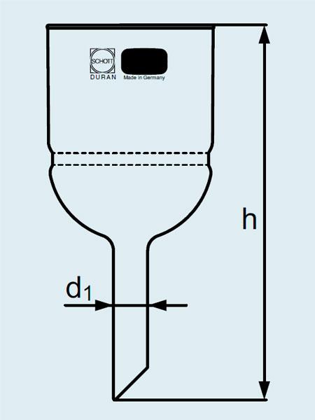 Воронка фильтрующая DURAN Group 4000 мл, диаметр 175 мм, длина 425 мм, пористость 3, стекло - фото 2 - id-p46132160