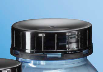 Крышка винтовая Kautex с защитным кольцом, PP, O40 мм, черная, для широкогорлых бутылей PVC/PETG объема 100 мл - фото 1 - id-p46133988