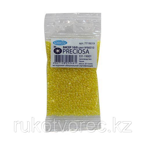 331-19001-10/0-86010 Бисер прозрачный с покрытием 10/0, круг.отв., 20гр Preciosa
