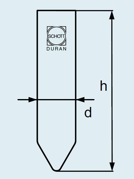 Пробирка DURAN Group 50 мл, 34x100 мм, для цетрифуг, коническая, угол 60, стекло - фото 2 - id-p46135859