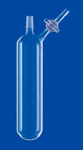 Пробирка круглодонная для азота Lenz 100 мл, керн NS14/23, стеклянный кран, стекло - фото 1 - id-p46135901