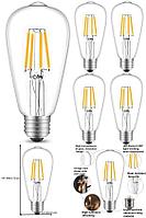 Дизайнерская (антикварная) светодиодная лампа 4 Вт ST64 ретро Edison лампы накаливания освещения 6500K E27