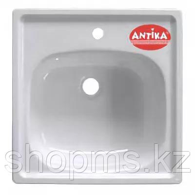 Мойка стальная эмалированная ANTIKA унифицированная с кронштейнами и метизами 500*500 (белая орхидея