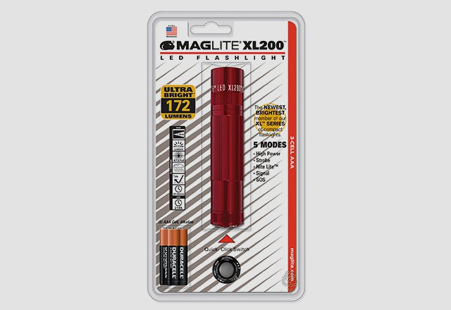 Фонарь MAGLITE LED XL200 3xAAA (172 Lum) (4737cd)(138м)(2ч30м/218ч)(красный)(в блистере) R34331