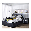 Кровать каркас с 4 ящика МАЛЬМ черно-коричневый 180х200 Лурой ИКЕА, IKEA, фото 2