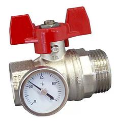 Кран шаровой с термометром  IVR м25 п25  ***
