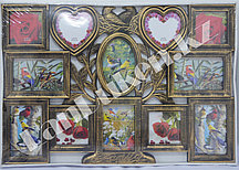 Фоторамка Family на 12 фотографий общий размер 64.5 х 43.5 см цвет бронза