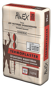 Штукатурка AlinEX TERMOPLASTER 25 кг. (жаростойкая, цементная)**