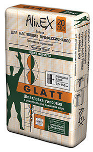 Шпатлевка AlinEX GLATT 25 кг. (гипсовая), фото 2