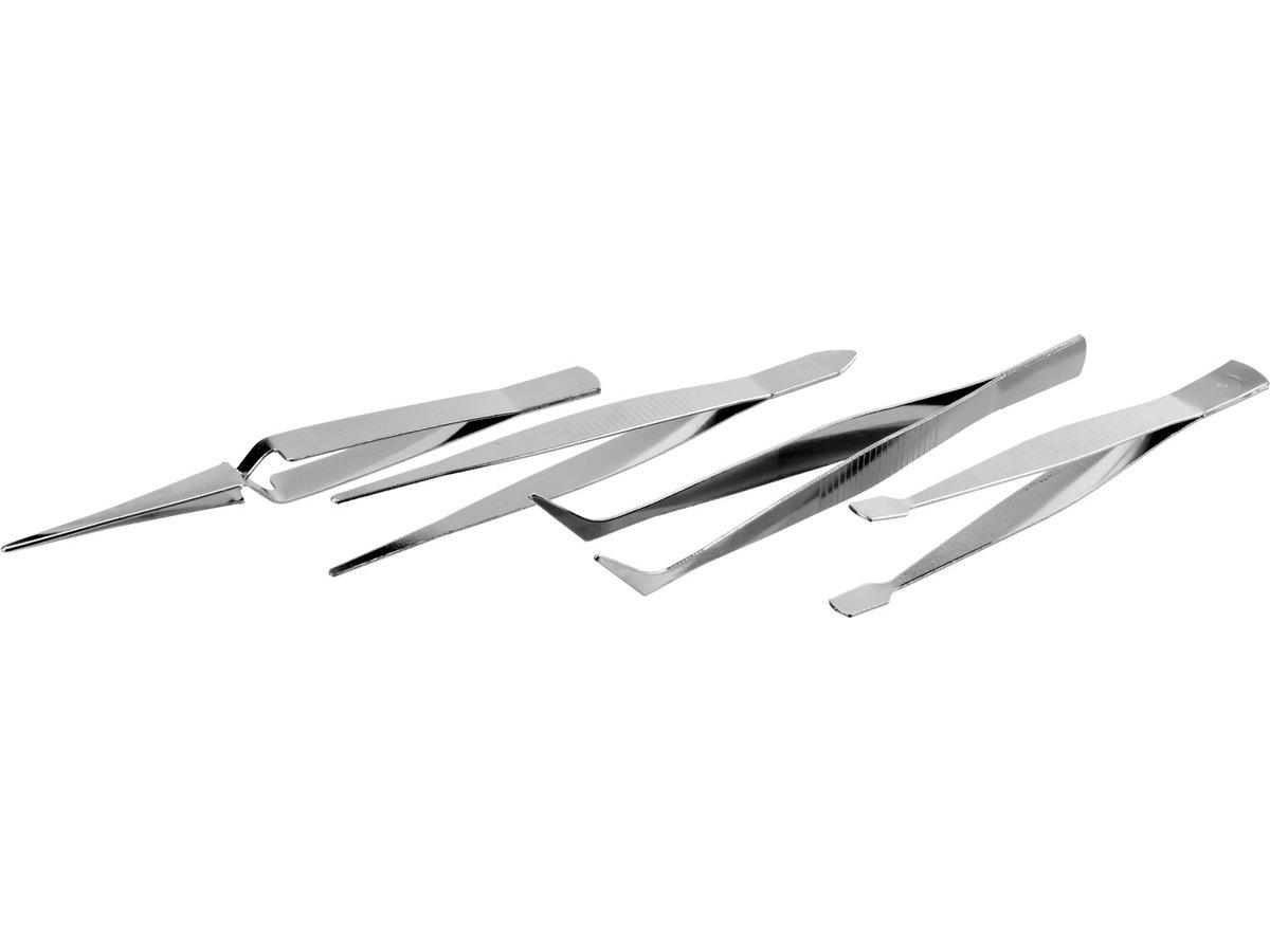 Набор ЗУБР: Пинцеты, нержавеющая сталь, прямой, заостренные губки, изогнутый, самозажимной прямой, плоские и - фото 2 - id-p46218282