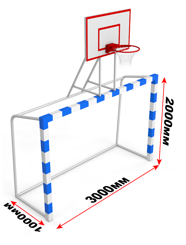 Баскетбольный щит 80х80мм (фанера) с воротами