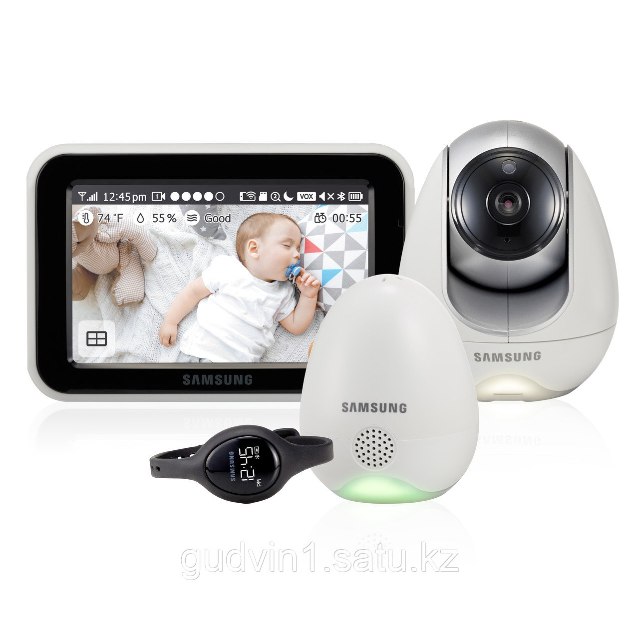 Двухрежимная видеоняня Samsung SEW-3057WP (Wi-Fi и FHSS, датчик окружающей среды, часы с вибрацией)