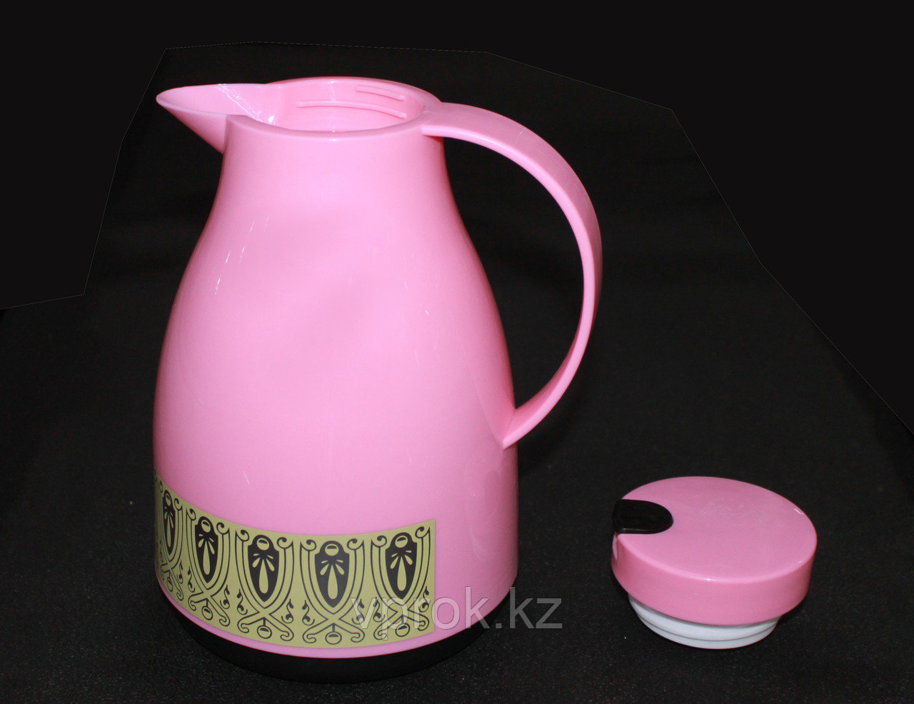 Термос со стеклянной колбой 1л, розовый - фото 1 - id-p46221345
