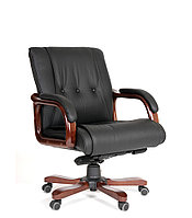Кресло офисное на роликах CHAIRMAN 653M, низкая спинка, кожа натуральная