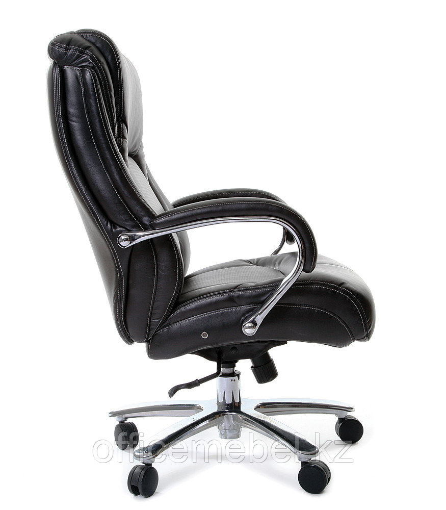 Кресло офисное для руководителя CHAIRMAN 402, натуральная кожа белая, чёрная - фото 4 - id-p46226050