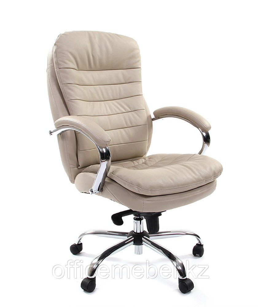 Кресло офисное для руководителя CHAIRMAN 795, кожа натуральная белая / черная - фото 5 - id-p46226059