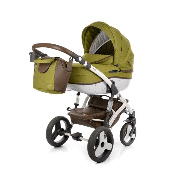 Тако: Коляска Junama Colors 2 в 1 рама+короб+прогулка зеленый/коричневый