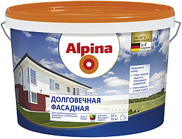 Краска в/д акриловая Alpina Долговечная фасадная База 1, белая, 10 л