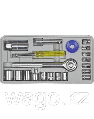 НАБОР ИНСТРУМЕНТОВ ТОРЦОВЫЕ ГОЛОВКИ DEXX 27602-H20, УНИВЕРСАЛЬНЫЙ, 1/4 + 3/8, 20 ПРЕДМЕТОВ, фото 2