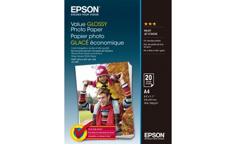 Фотобумага A4 Epson C13S400035  Value Glossy Photo Paper A4 20 sheet, 183 г/м2