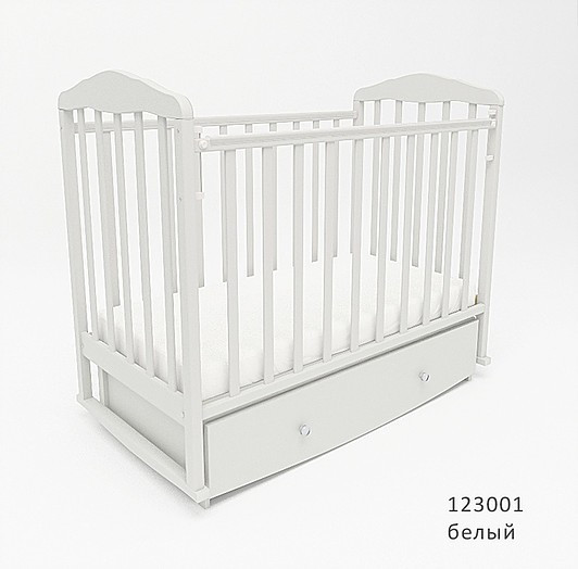 Кровать для новорожденных СКВ Березка 123001 Белый
