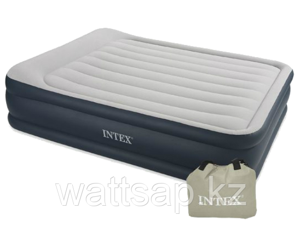 Кровать надувная Intex 152х203х42 см, max 273 кг Intex 64136, поверхность флок, встроенный насос