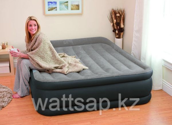 Кровать надувная Intex 152х203х42 см, max 273 кг Intex 64136, поверхность флок, встроенный насос - фото 2 - id-p46232016
