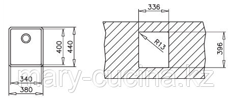 Кухонная мойка под столешницу BE LINEA RS 15 34.40 - фото 2 - id-p46276503