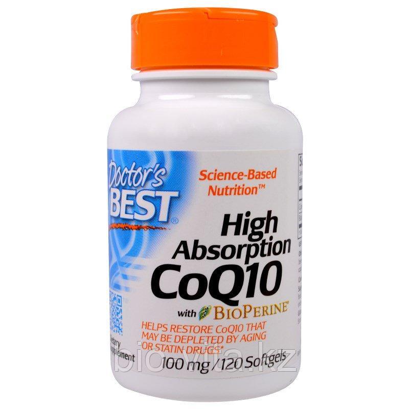 Doctor's Best Коэнзим Q10, 100 мг, 120 капсул с биоперином для лучшего усвоения .