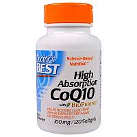 Коэнзим Q10, 100 мг, 120 капсул с биоперином для лучшего усвоения .