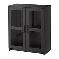 Шкаф с дверями БРИМНЭС стекло черный ИКЕА, IKEA 