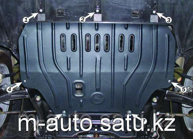 Защита картера двигателя и кпп на Nissan Almera Classic/Ниссан Алмера Классик 2002-2012