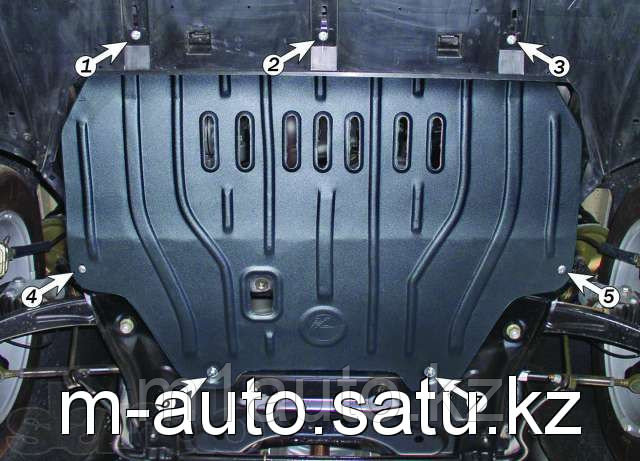 Защита картера двигателя и кпп на Mitsubishi Outlander/Митсубиши Оутлендер 2000-2007 - фото 1 - id-p3025454