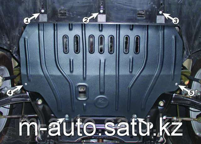 Защита картера двигателя и кпп на Mitsubishi Outlander/Митсубиши Оутлендер 2000-2007
