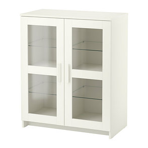 Шкаф с дверями БРИМНЭС стекло белый ИКЕА, IKEA, фото 2