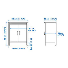 Шкаф с дверями БРУСАЛИ белый ИКЕА, IKEA , фото 3