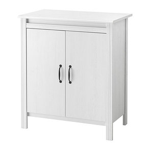 Шкаф с дверями БРУСАЛИ белый ИКЕА, IKEA , фото 2