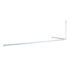 Карниз угловой для ванной комнаты, 90-180 см, белый ID 040A200I14