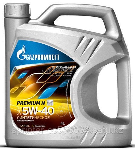 Моторное масло GAZPROMNEFT Premium N 5w40 4 литра