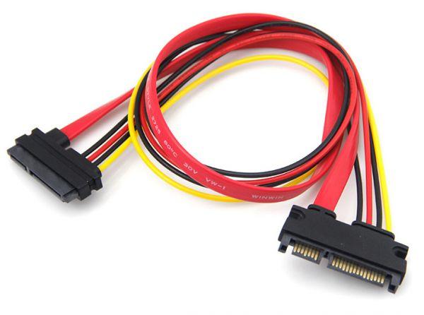Кабель удлинитель SATA 22 pin (7+15 pin), с питанием, 45 см