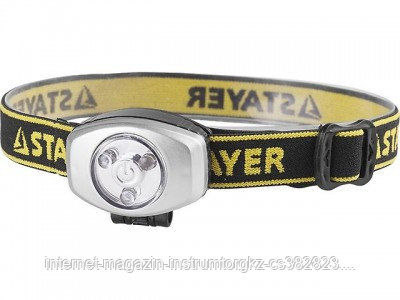 Фонарь STAYER "STANDARD" TOPLight налобный светодиодный, 19LED, 4 режима, 3ААА