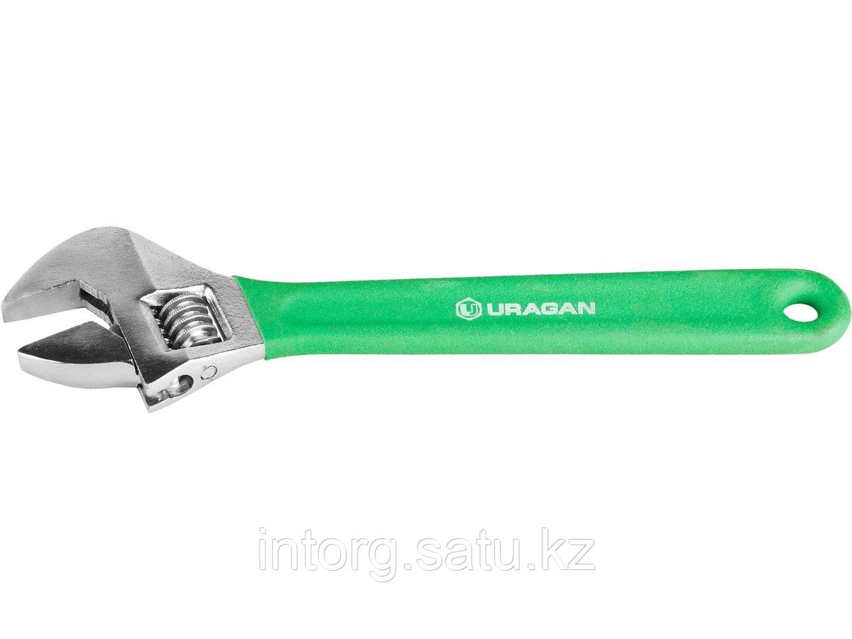 Ключ разводной URAGAN, хромированный, с обливной рукояткой, 200мм - фото 1 - id-p40198345
