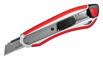 Нож ЗУБР "ЭКСПЕРТ" с сегментированным лезвием 18 мм, металлический корпус, автоматический фиксатор лезвия - фото 1 - id-p40198612