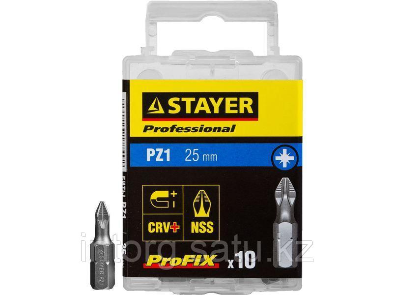 Биты STAYER "PROFESSIONAL" ProFix Pozidriv, тип хвостовика C 1/4", № 1, L=25мм, 10шт - фото 1 - id-p40200591