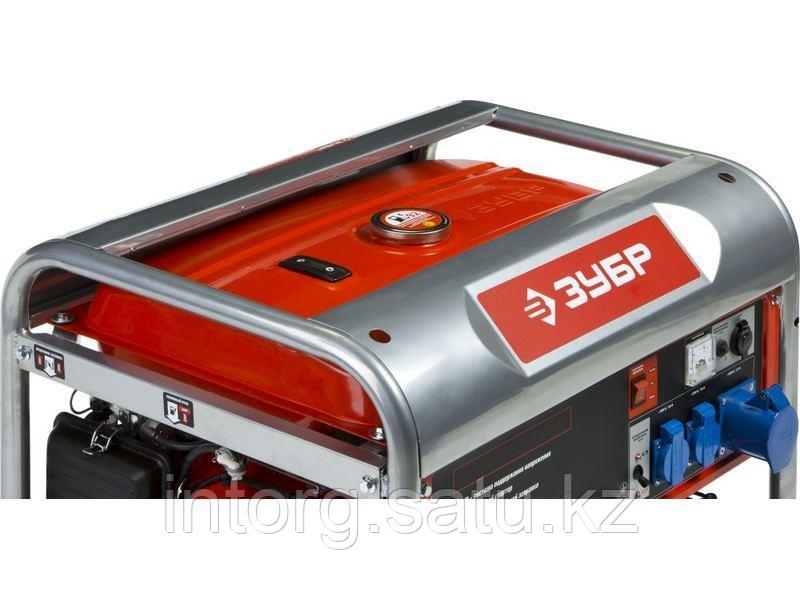 Генератор ЗУБР бензиновый, 4-х тактный, ручной пуск, 5500/5000Вт, 220/12В - фото 4 - id-p40201099